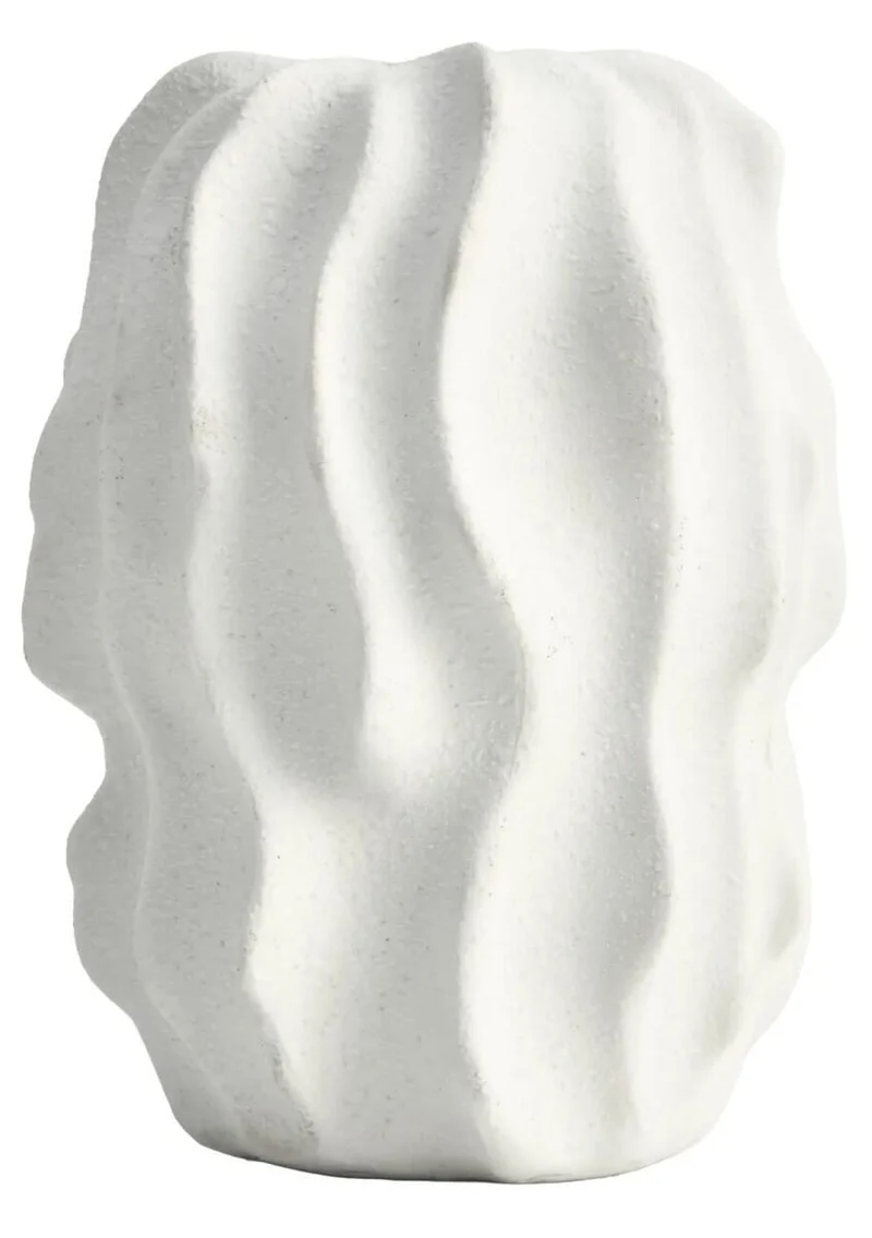 Broc Small White Textured Vase