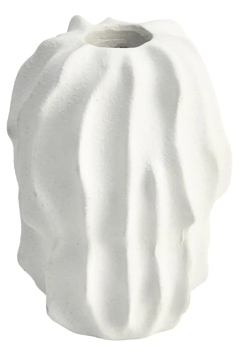Broc Small White Textured Vase