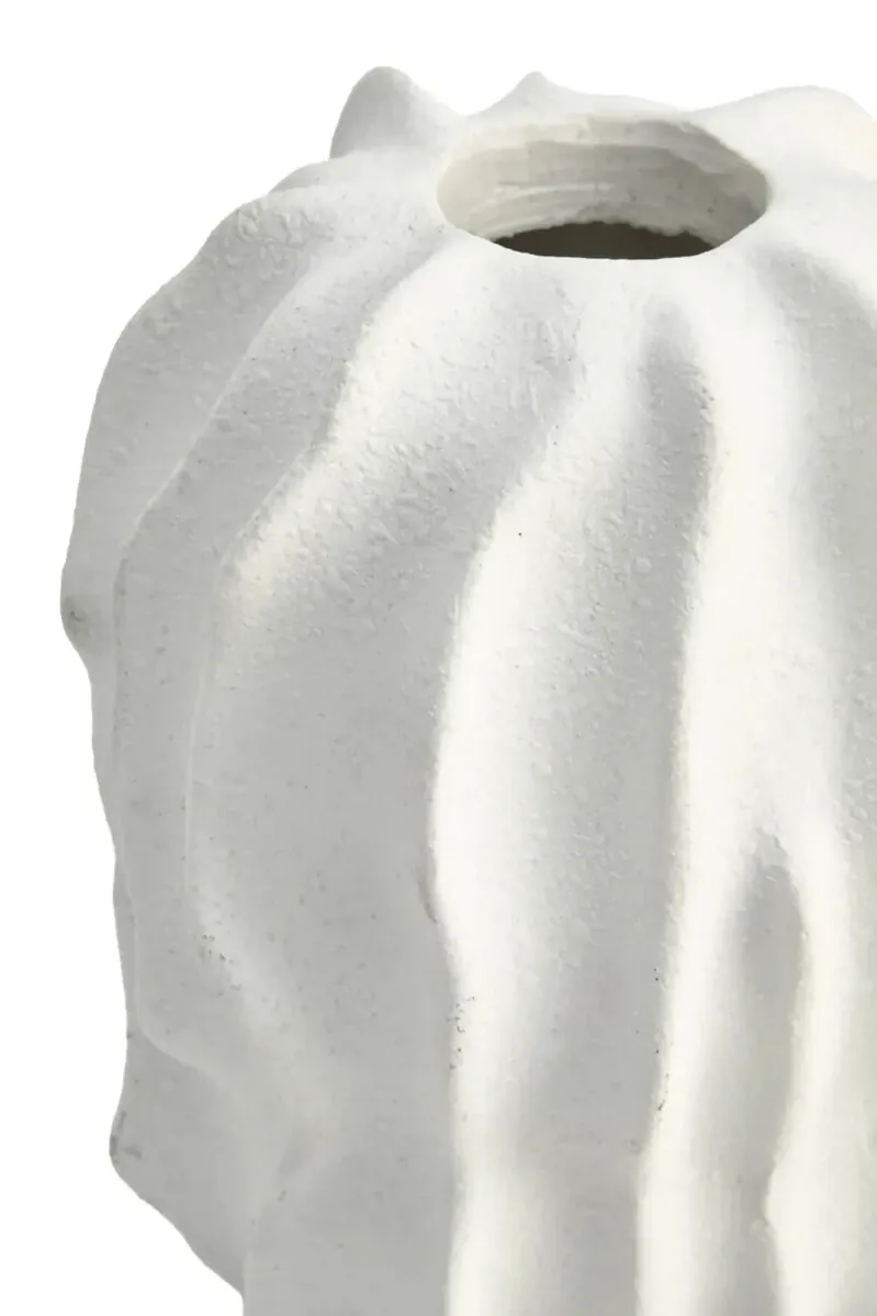 Broc Small White Textured Vase