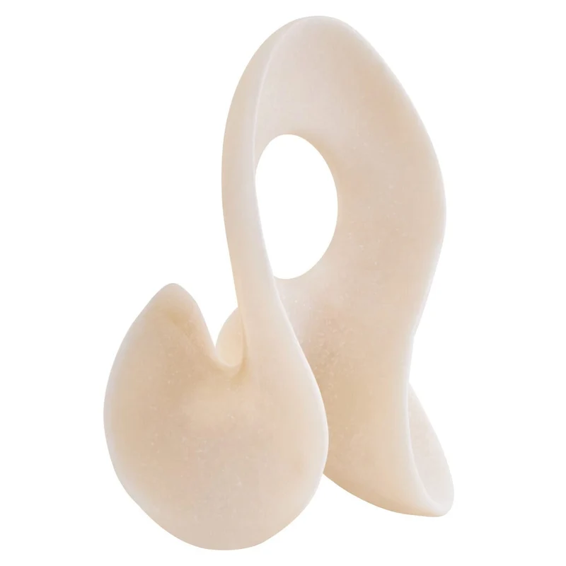 Broc Small White Marble Effect Abstract Loop Sculpture