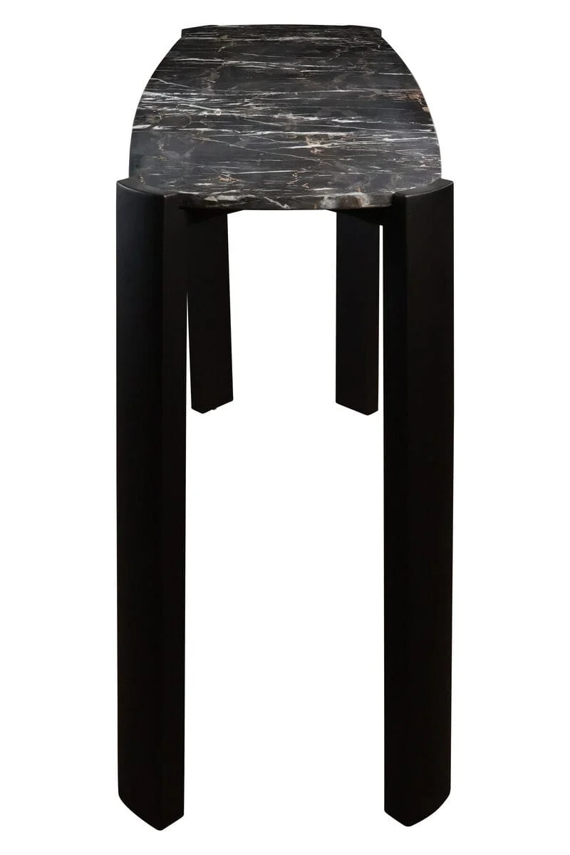 Palermo Black Marble Top and Acacia Wood Console Table