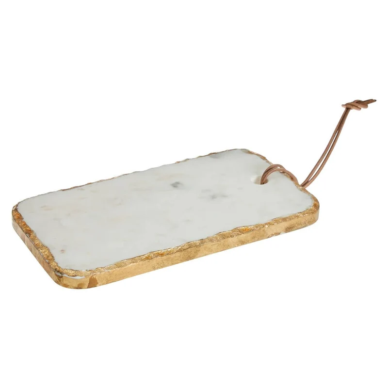 Empire White Marble Chopping and Serving Board with Gold Foil Detail