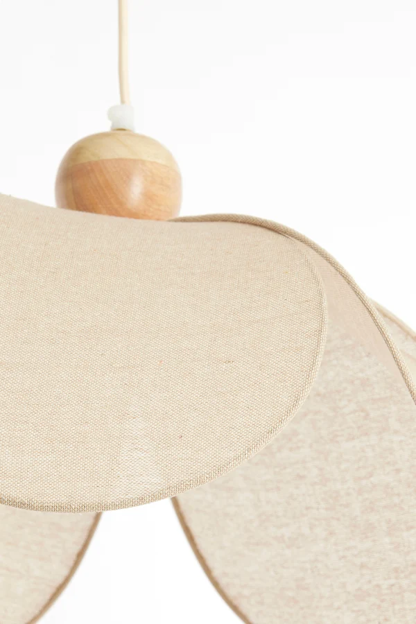 Hanging lamp 60x30 cm LAVRIRIA natural+wood | OUTLET