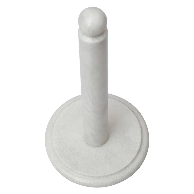 Kindia White Marble Kitchen Roll Holder