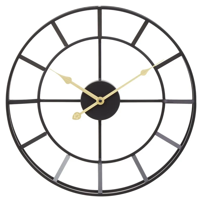 Kent 40cm Dia Small Black Finish Metal Wall Clock