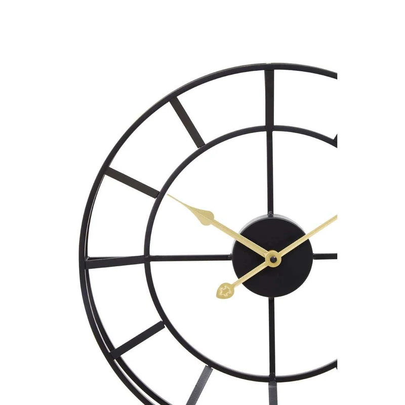 Kent 40cm Dia Small Black Finish Metal Wall Clock