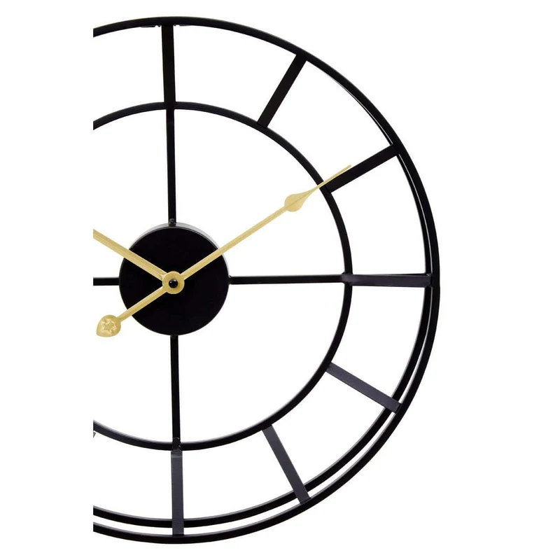 Kent 40cm Dia Small Black Finish Metal Wall Clock