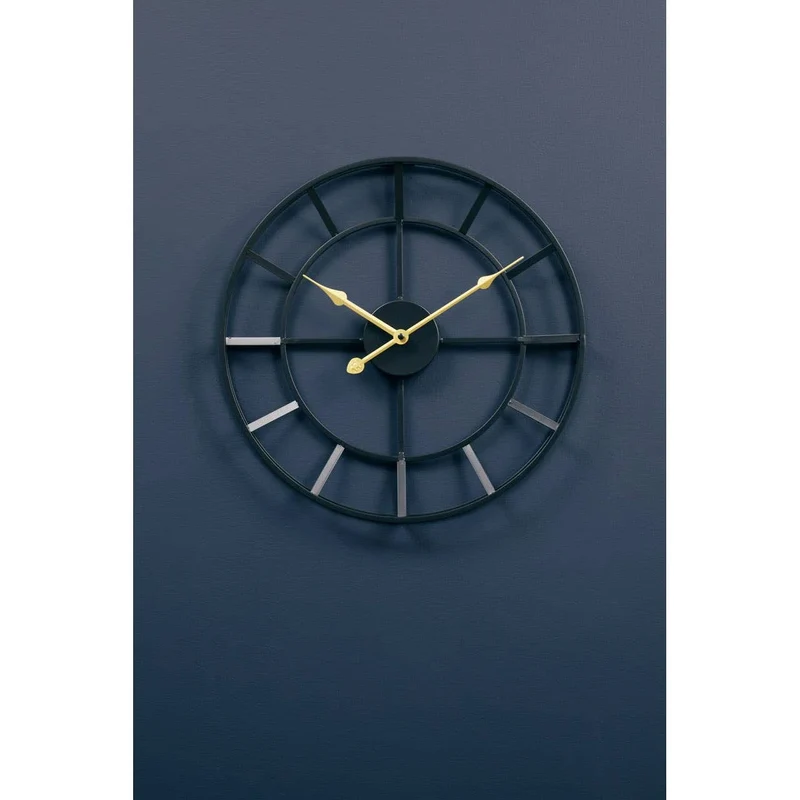 Kent 40cm Dia Small Black Finish Metal Wall Clock