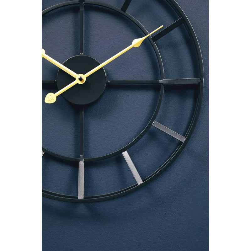 Kent 40cm Dia Small Black Finish Metal Wall Clock