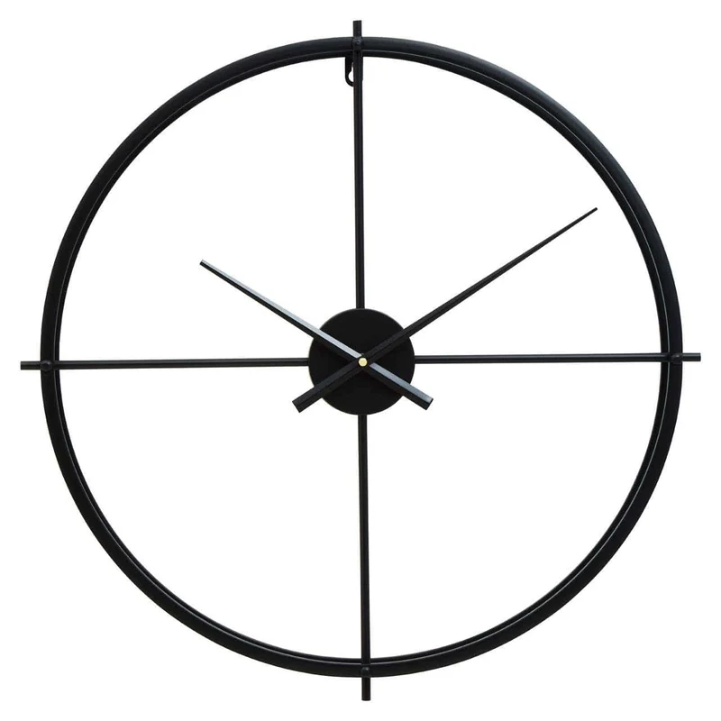 Kent 60cm Dia Large Black Finish Wall Clock
