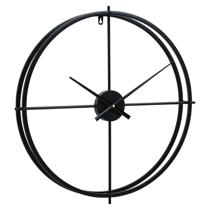 Kent 60cm Dia Large Black Finish Wall Clock