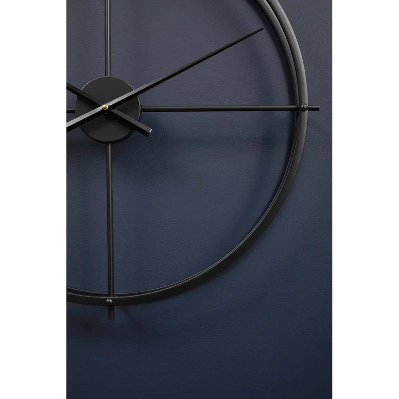 Kent 60cm Dia Large Black Finish Wall Clock