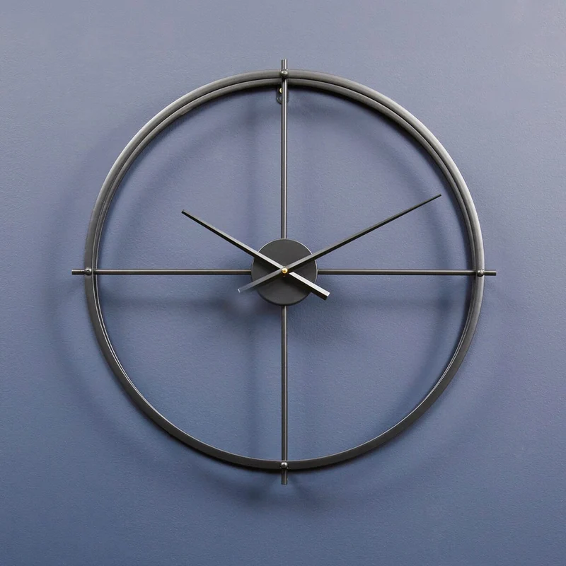 Kent 60cm Dia Large Black Finish Wall Clock