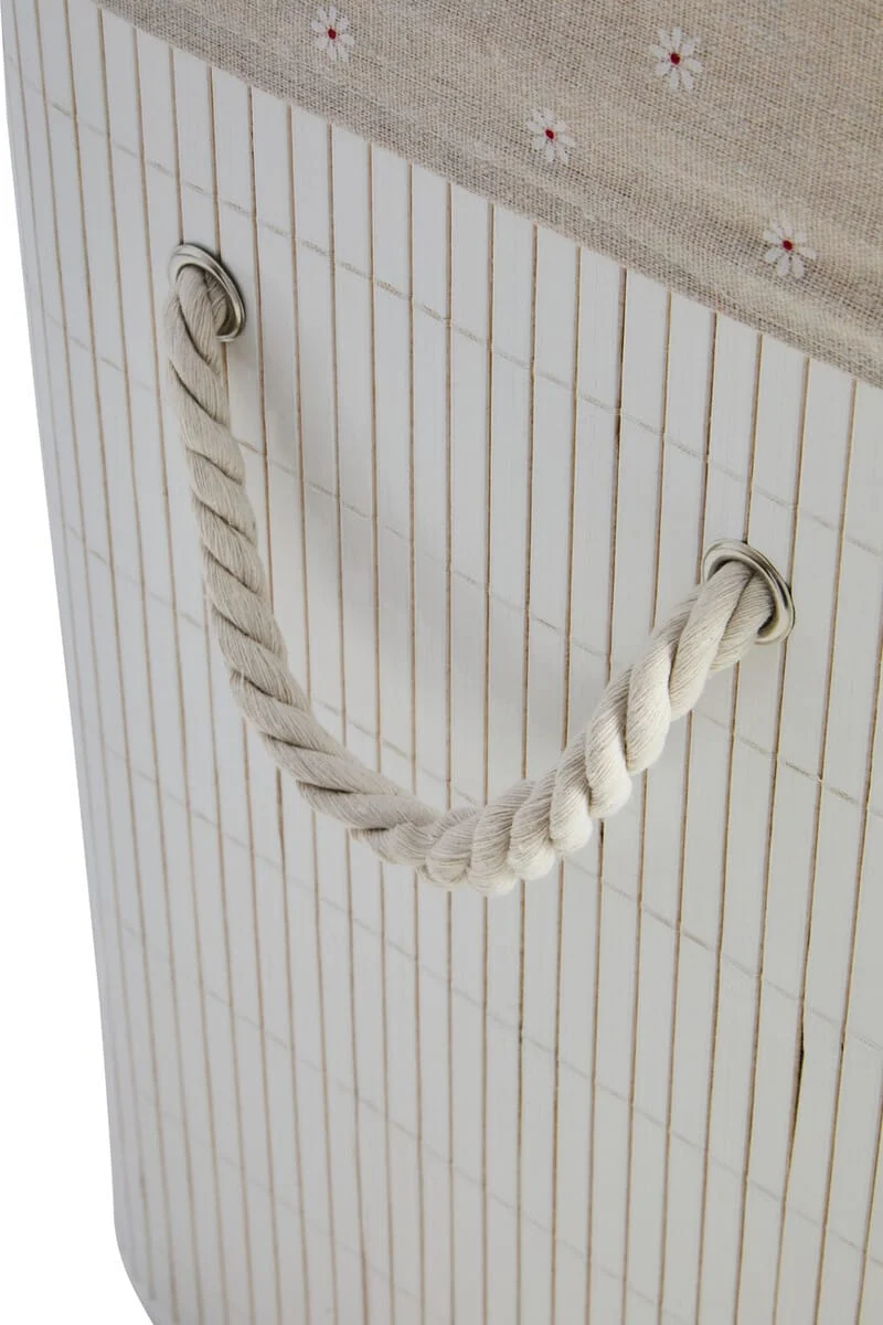 Kankyo White Bamboo Laundry Hamper