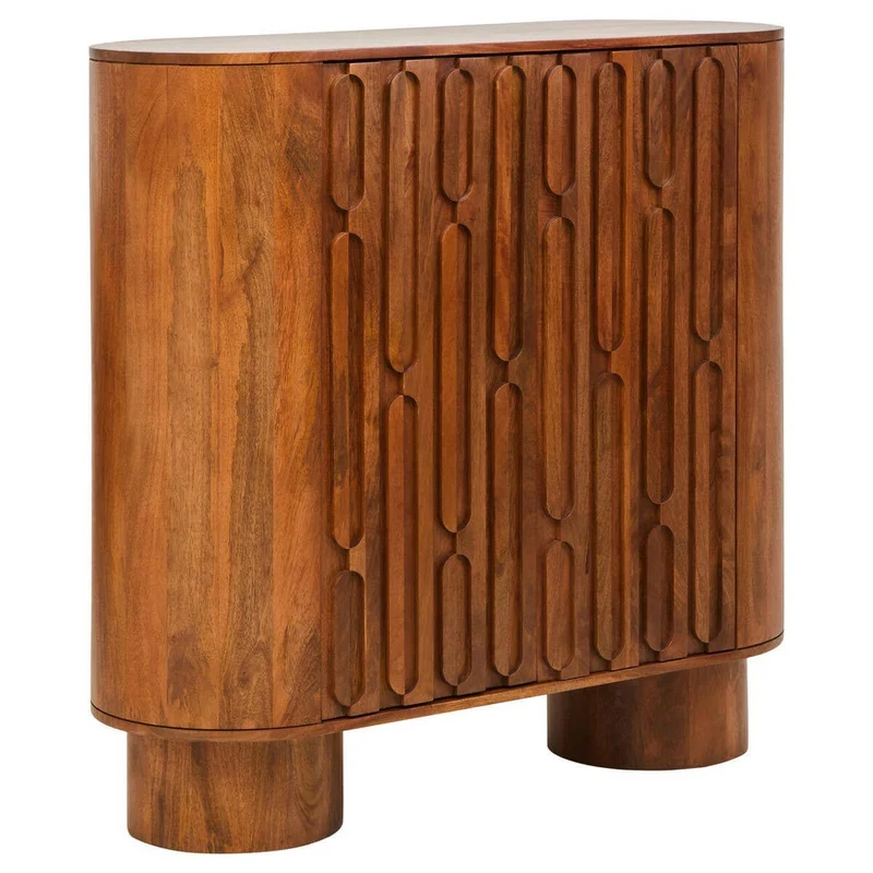 Torcino Two Door Brown Mango Wood Cabinet