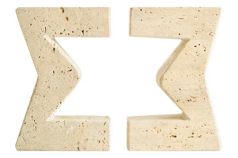 Tibor Travertine Set of Two Sigma Bookends