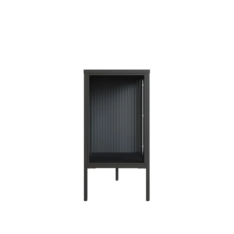 Addison Black Metal and Fluted Glass Door Sideboard