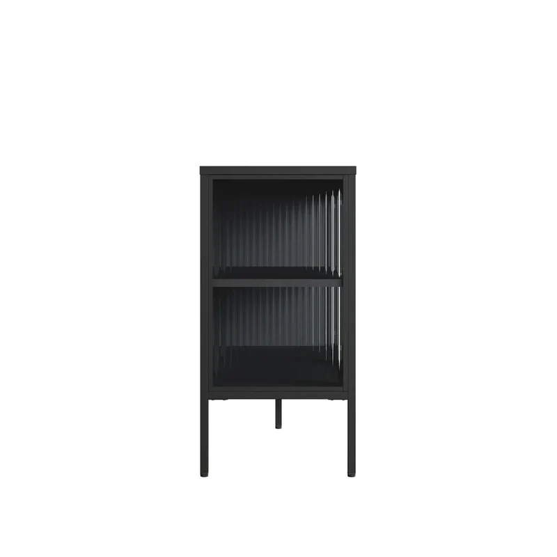 Addison Black Metal and Fluted Glass Door Sideboard