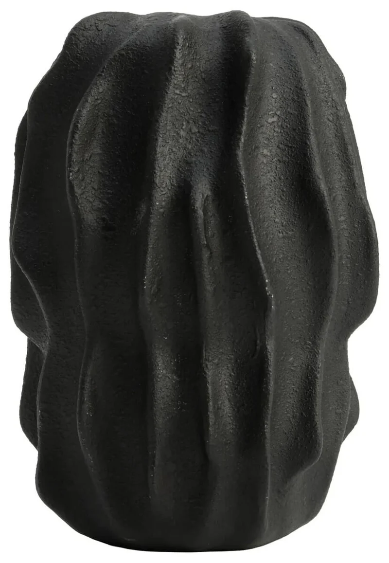 Broc Small Black Textured Vase