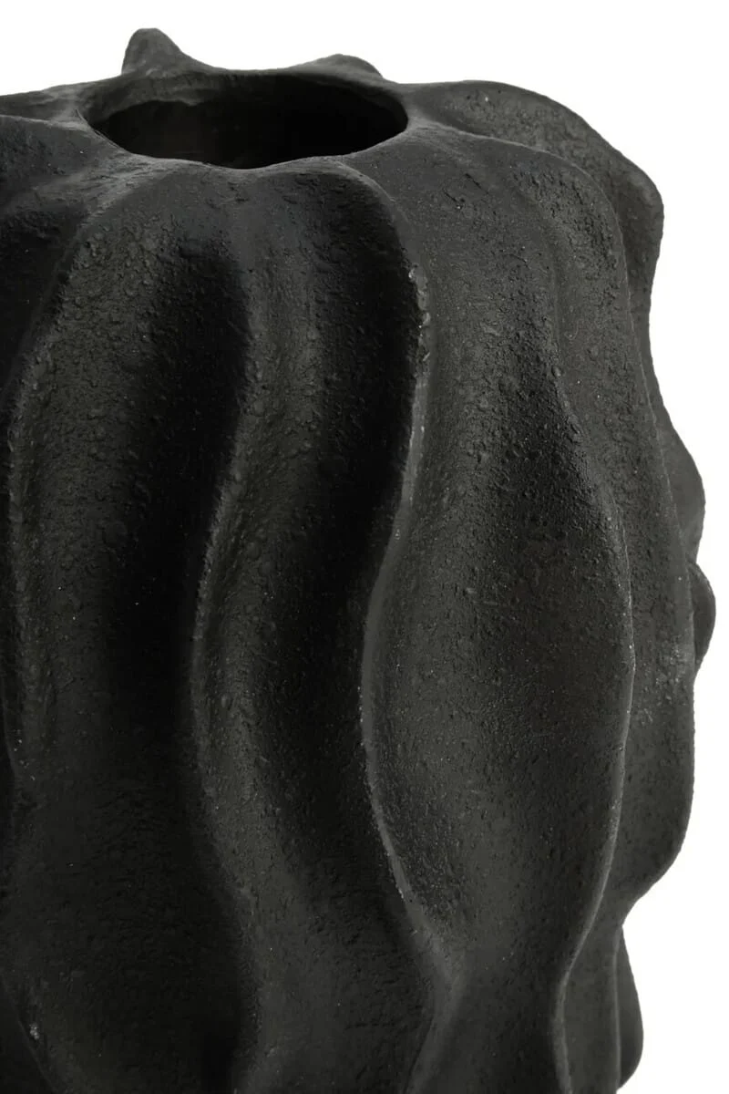 Broc Small Black Textured Vase