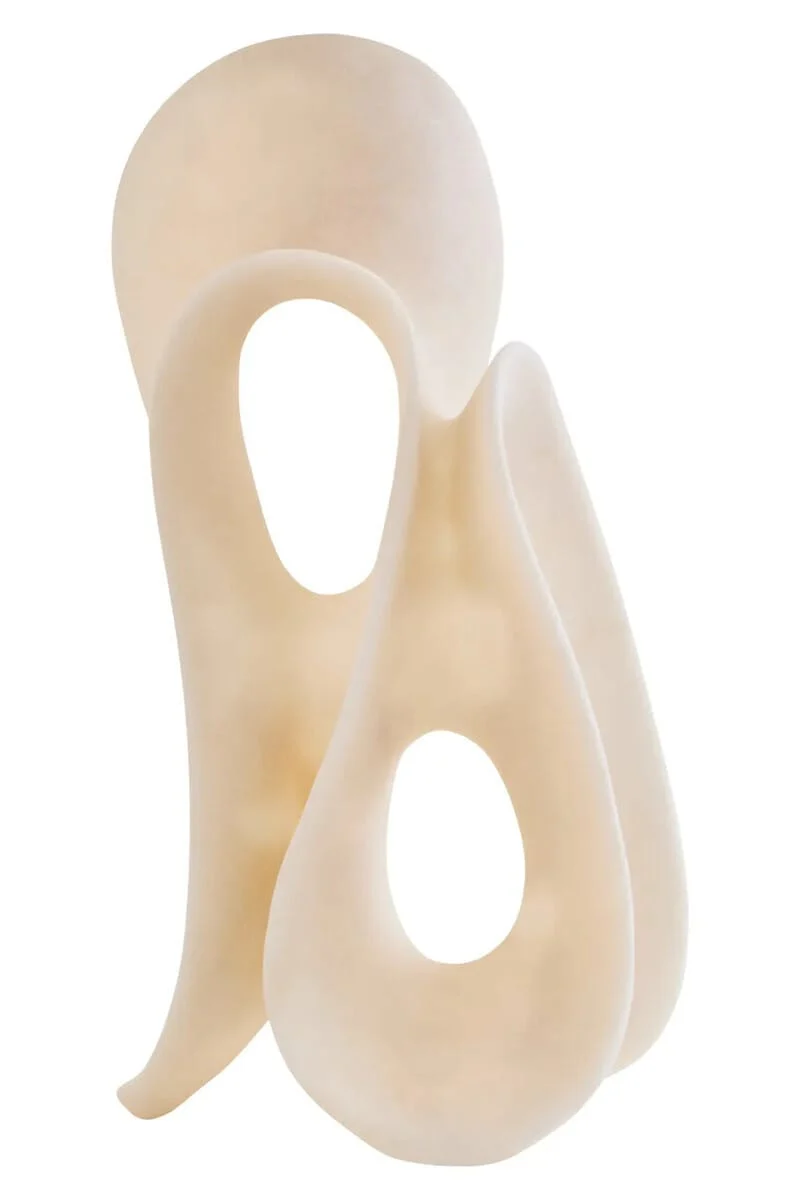 Broc Large White Marble Effect Abstract Loop Sculpture