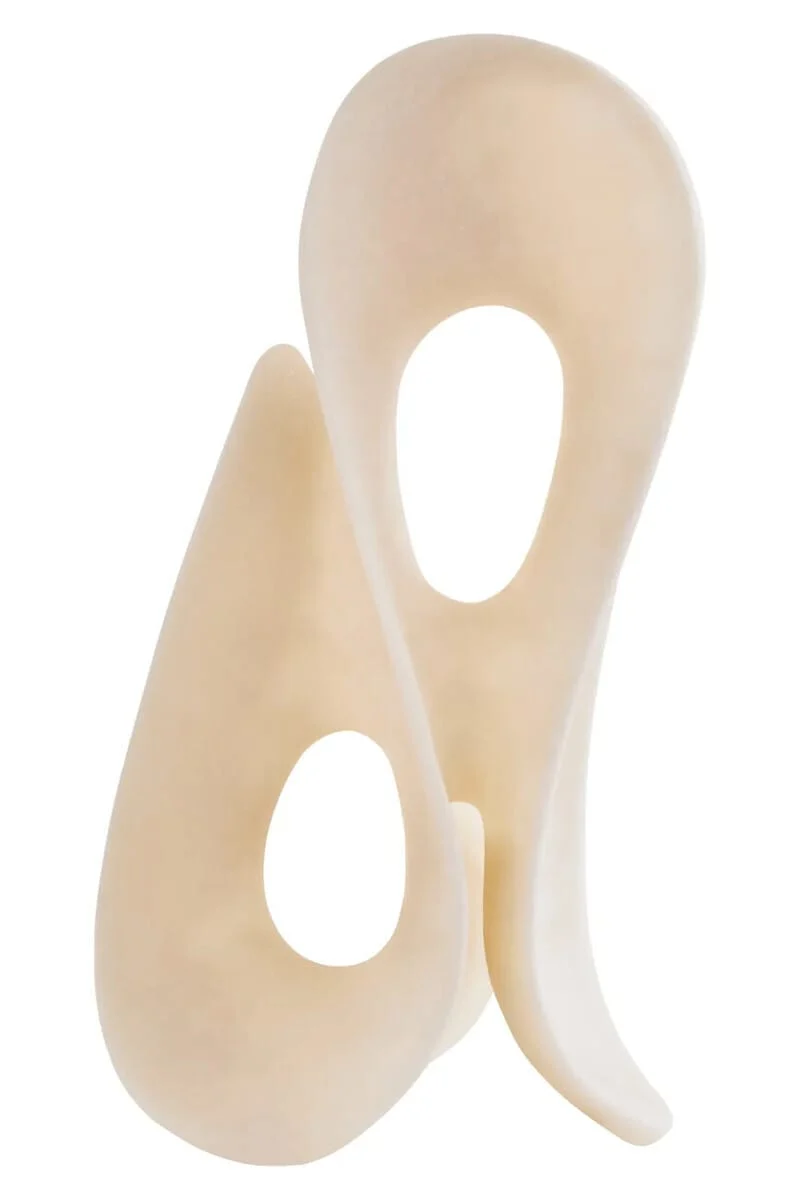 Broc Large White Marble Effect Abstract Loop Sculpture