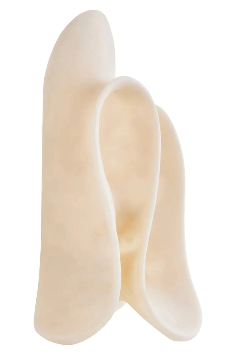 Broc Large White Marble Effect Abstract Loop Sculpture