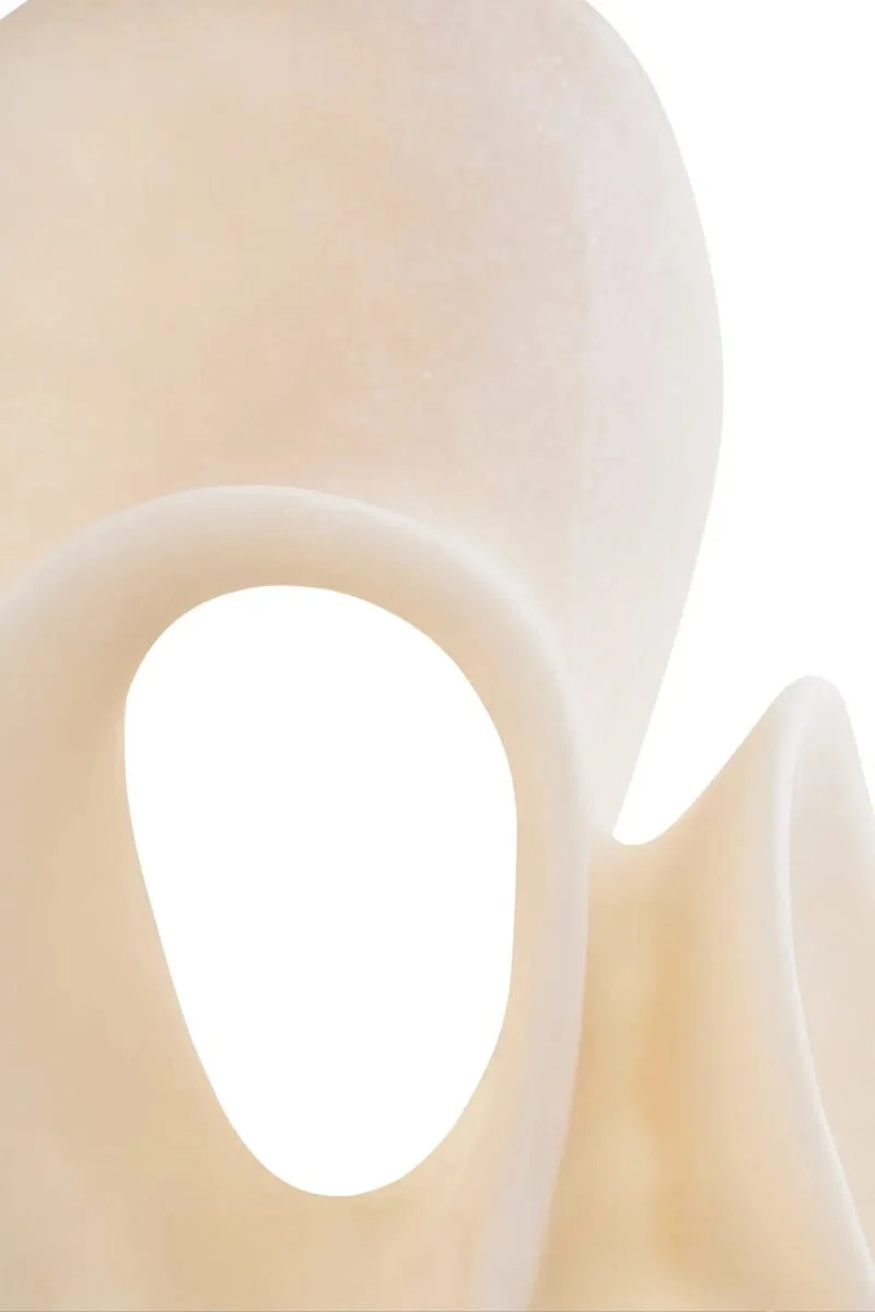 Broc Large White Marble Effect Abstract Loop Sculpture