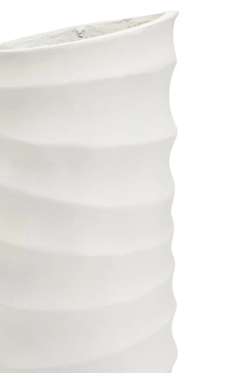 Mira Small Ivory Finish Rippled Vase
