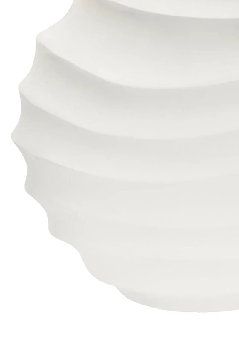 Mira Small Ivory Finish Rippled Round Vase