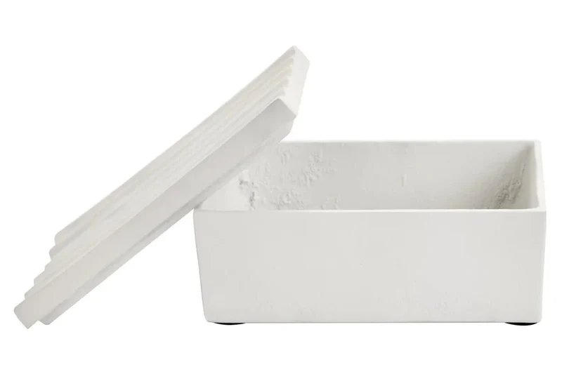 Mira Small Ivory Finish Rippled Box