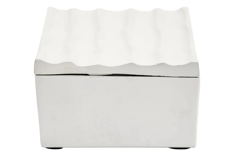 Mira Small Ivory Finish Rippled Box