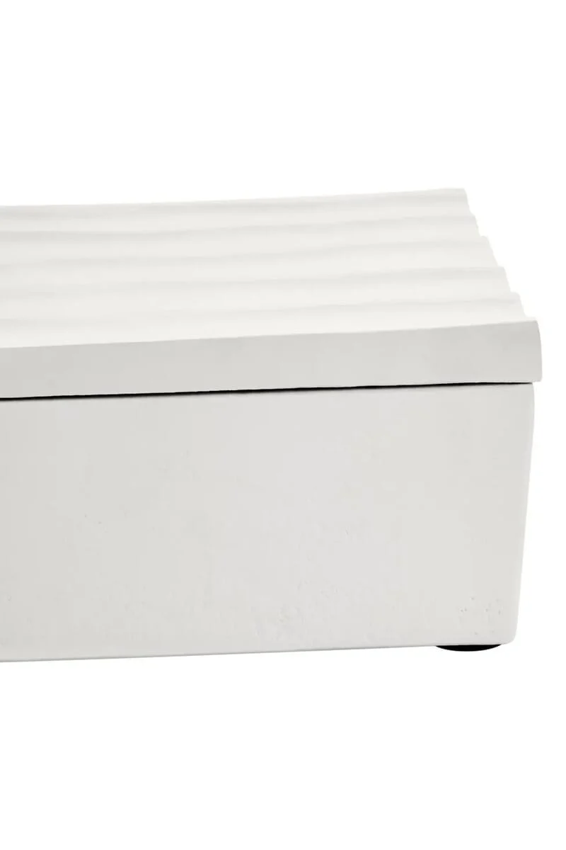 Mira Small Ivory Finish Rippled Box