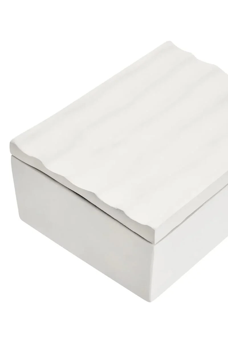 Mira Small Ivory Finish Rippled Box