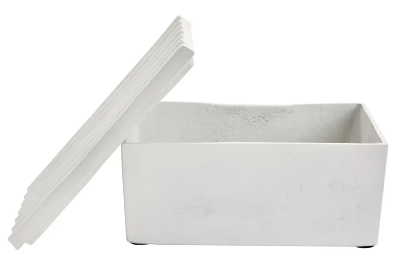 Mira Large Ivory Finish Rippled Box
