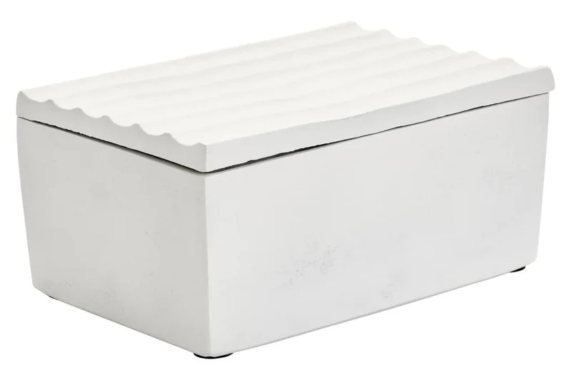 Mira Large Ivory Finish Rippled Box