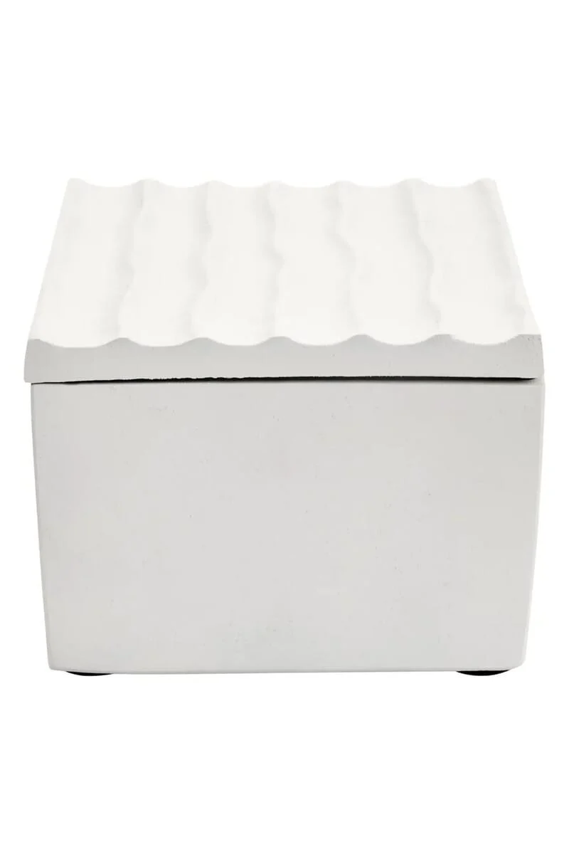 Mira Large Ivory Finish Rippled Box