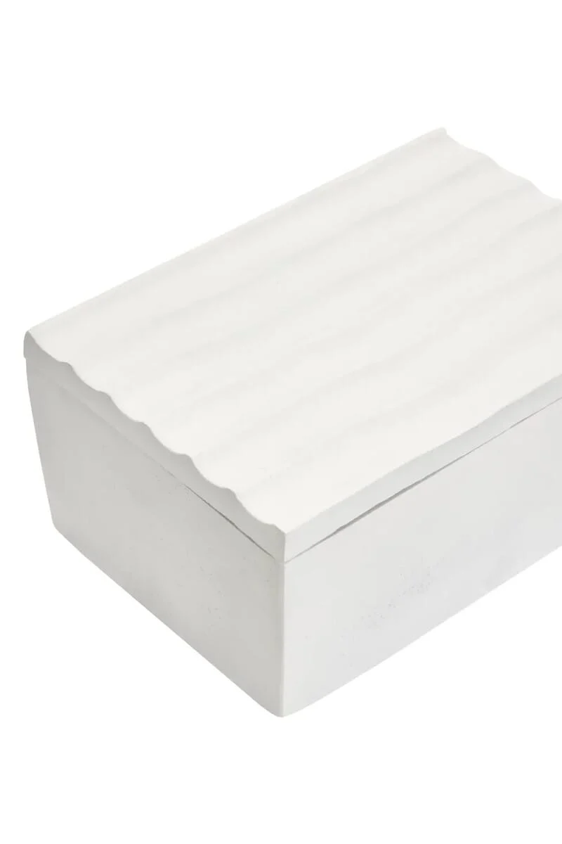 Mira Large Ivory Finish Rippled Box