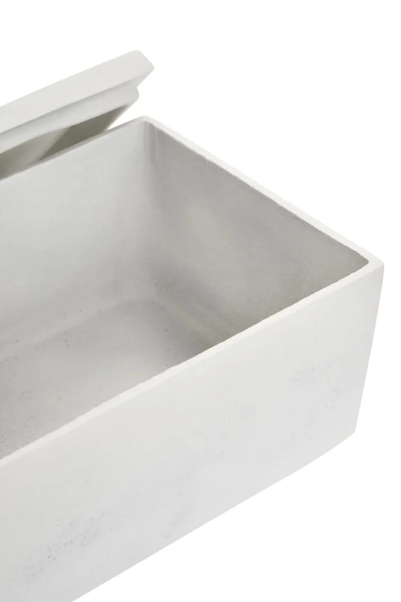 Mira Large Ivory Finish Rippled Box