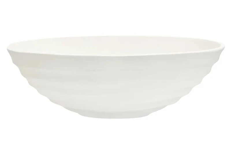 Mira Ivory Finish Rippled Bowl