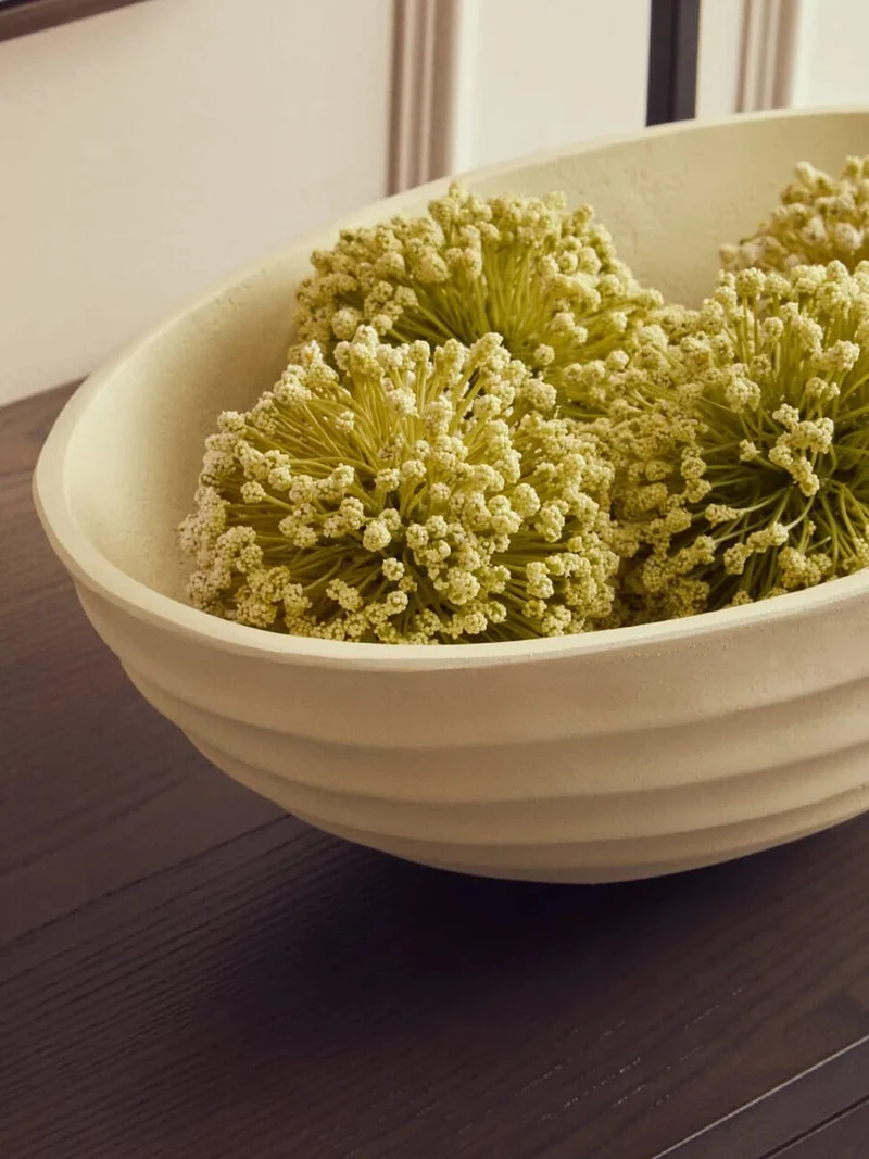 Mira Ivory Finish Rippled Bowl
