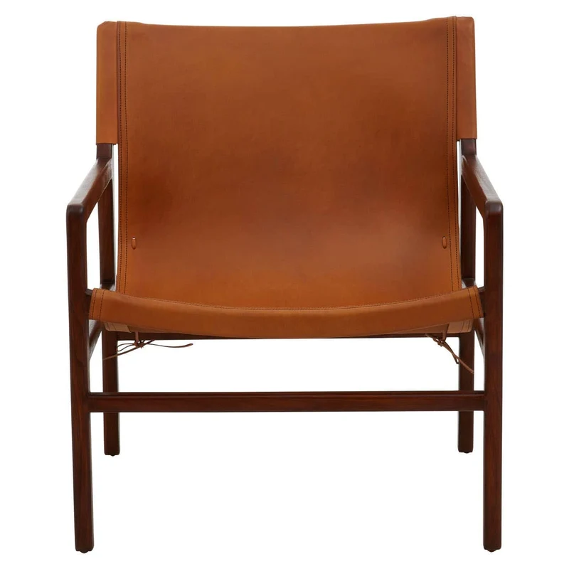 Inca Antique Brown Leather Sling Chair