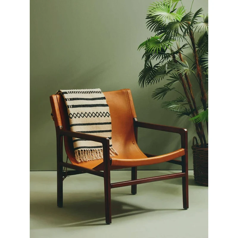 Inca Antique Brown Leather Sling Chair