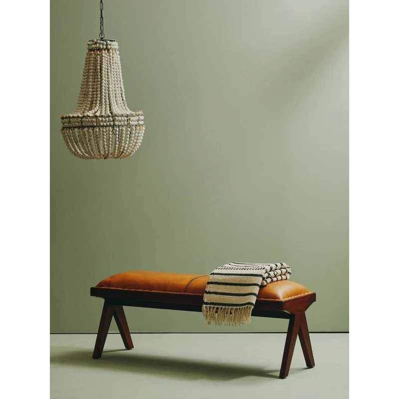 Inca Tan Leather Bench