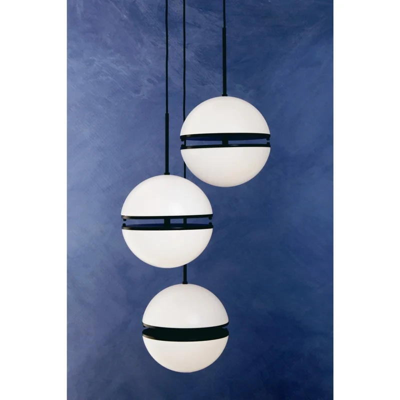 Abira Three Ball Matt Black Pendant Light