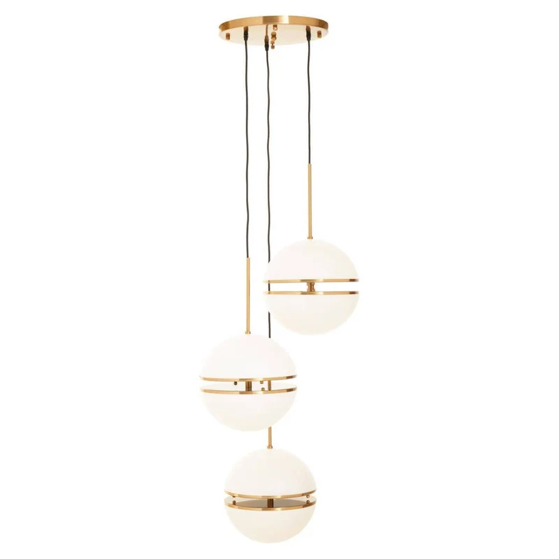 Abira Three Ball Brass Pendant Light
