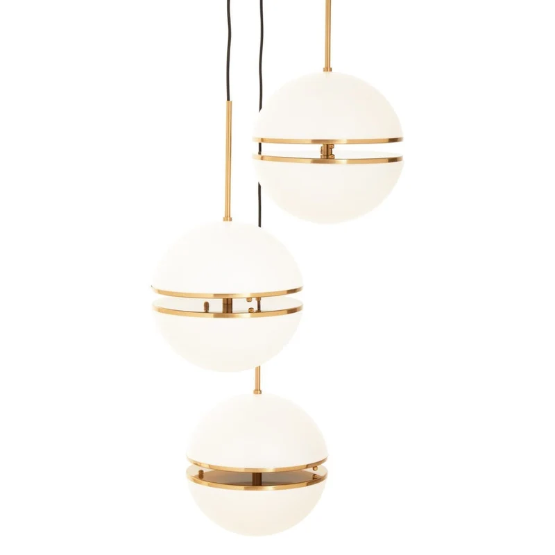 Abira Three Ball Brass Pendant Light