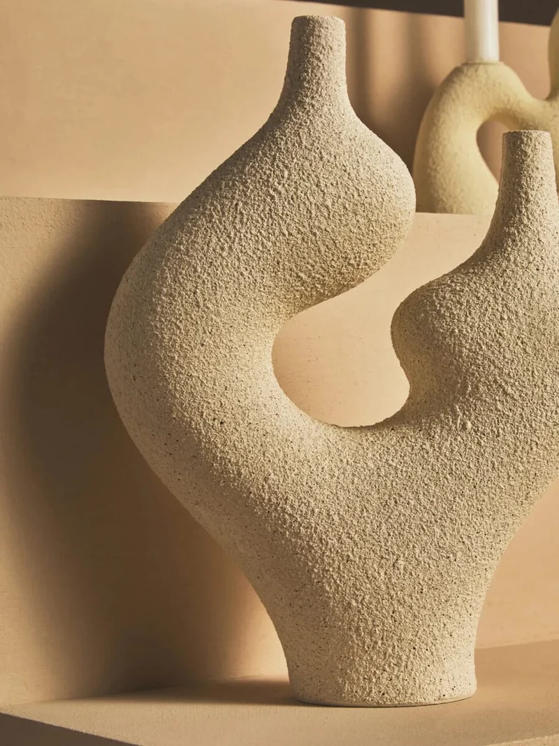 Broc Cream Textured Sculptural Vase