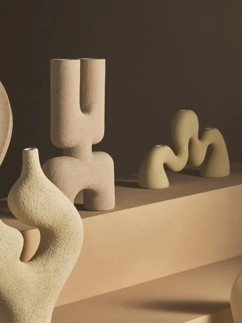 Broc Cream Textured Sculptural Vase