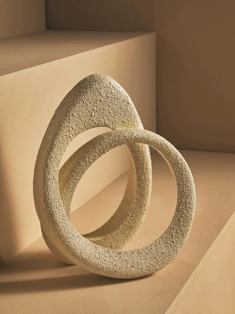Broc Cream Textured Loop Sculpture